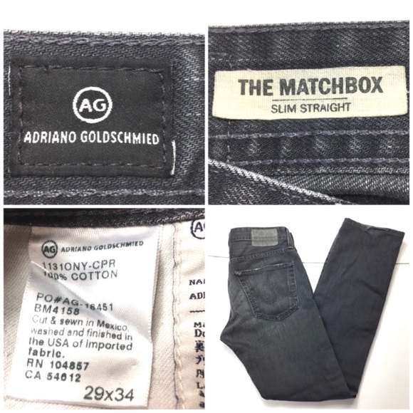AG Adriano Goldschmied Matchbox Slim Straight Legs Jeans Washed Stone Gray Sz 29 - Picture 6 of 8